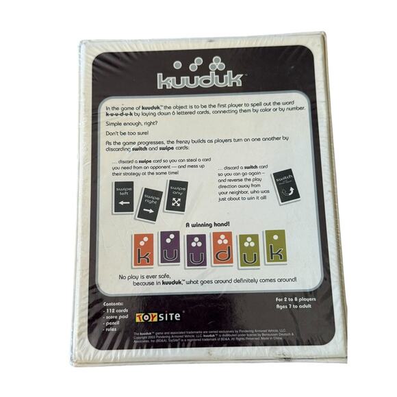 2003 Kuuduk Card Game Family Swap Swipe Spell Strategy Sealed New - Picture 2 of 4